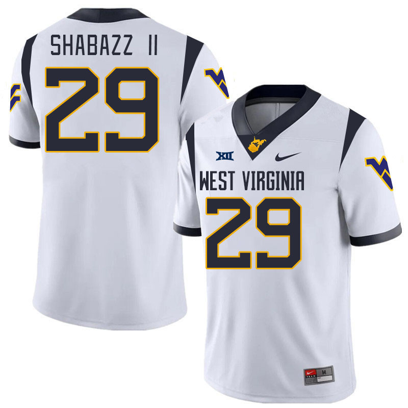 Men #29 Deuce Shabazz II West Virginia Mountaineers College 2024 New Uniforms Football Jerseys Stitc